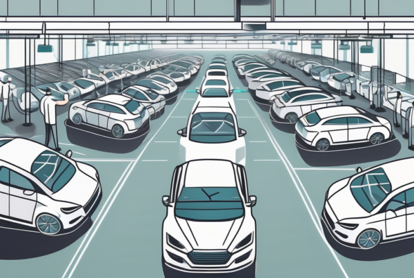 An ai-powered machine processing and sorting different car models on an assembly line