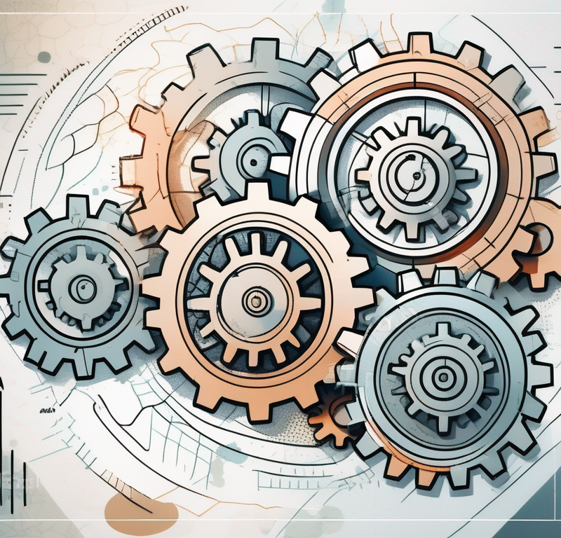 A calendar with automated gears and cogs working in the background