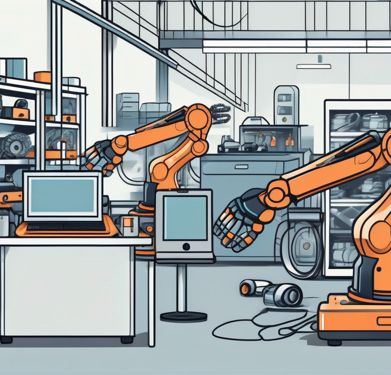 A parts department with ai-powered machines