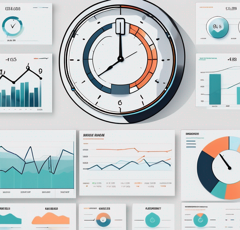 A dynamic dashboard with various graphs and charts representing sales data