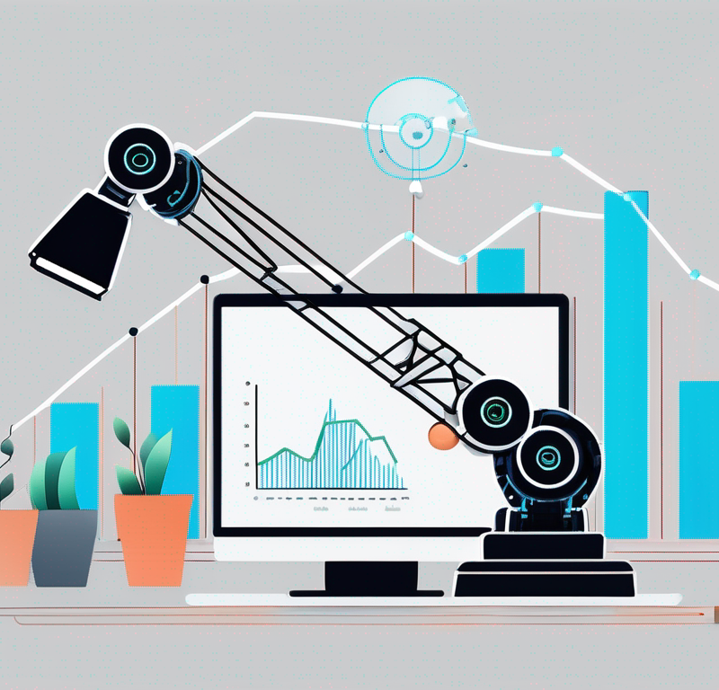 A sales graph showing growth