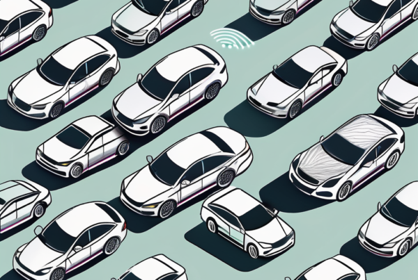 A car dealership with several cars