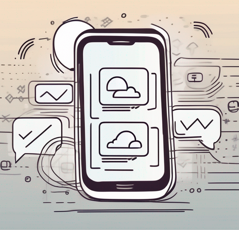 A smartphone with a text message bubble