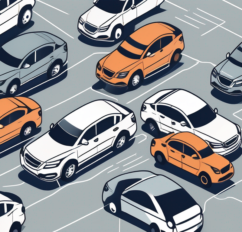 A car dealership with various interconnected arrows representing communication channels